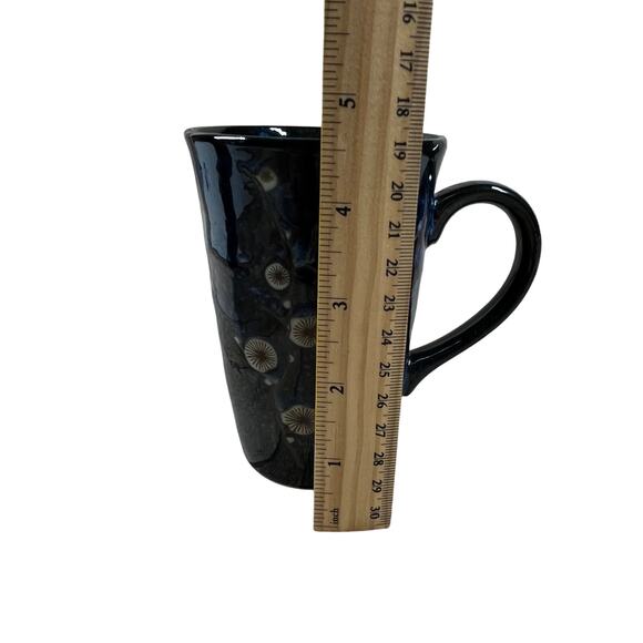 World Market Pair Cherry Blossom Blue Porcelain 10 oz Mug Cup Floral Japan - Picture 12 of 13